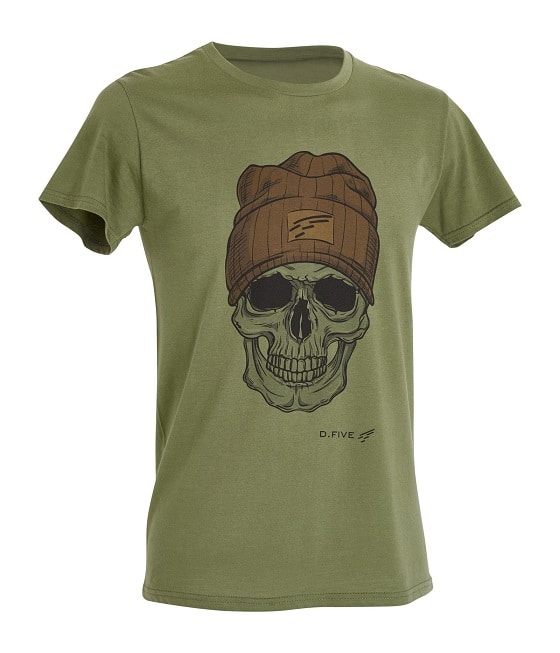 T Shirt Met Voorborstschedel Met Wollen Cap